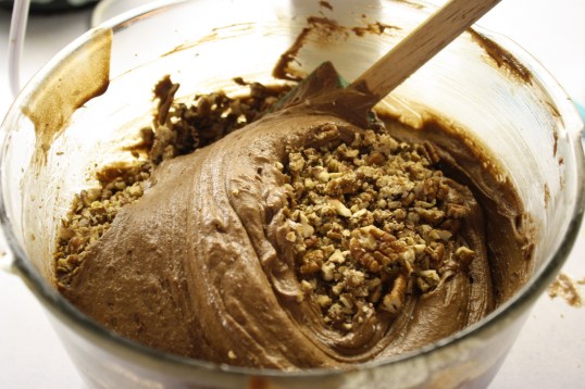 Fold in nuts, if using