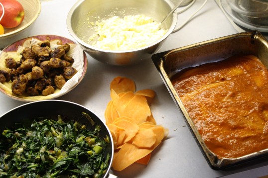 Organize and line up your various layering ingredients