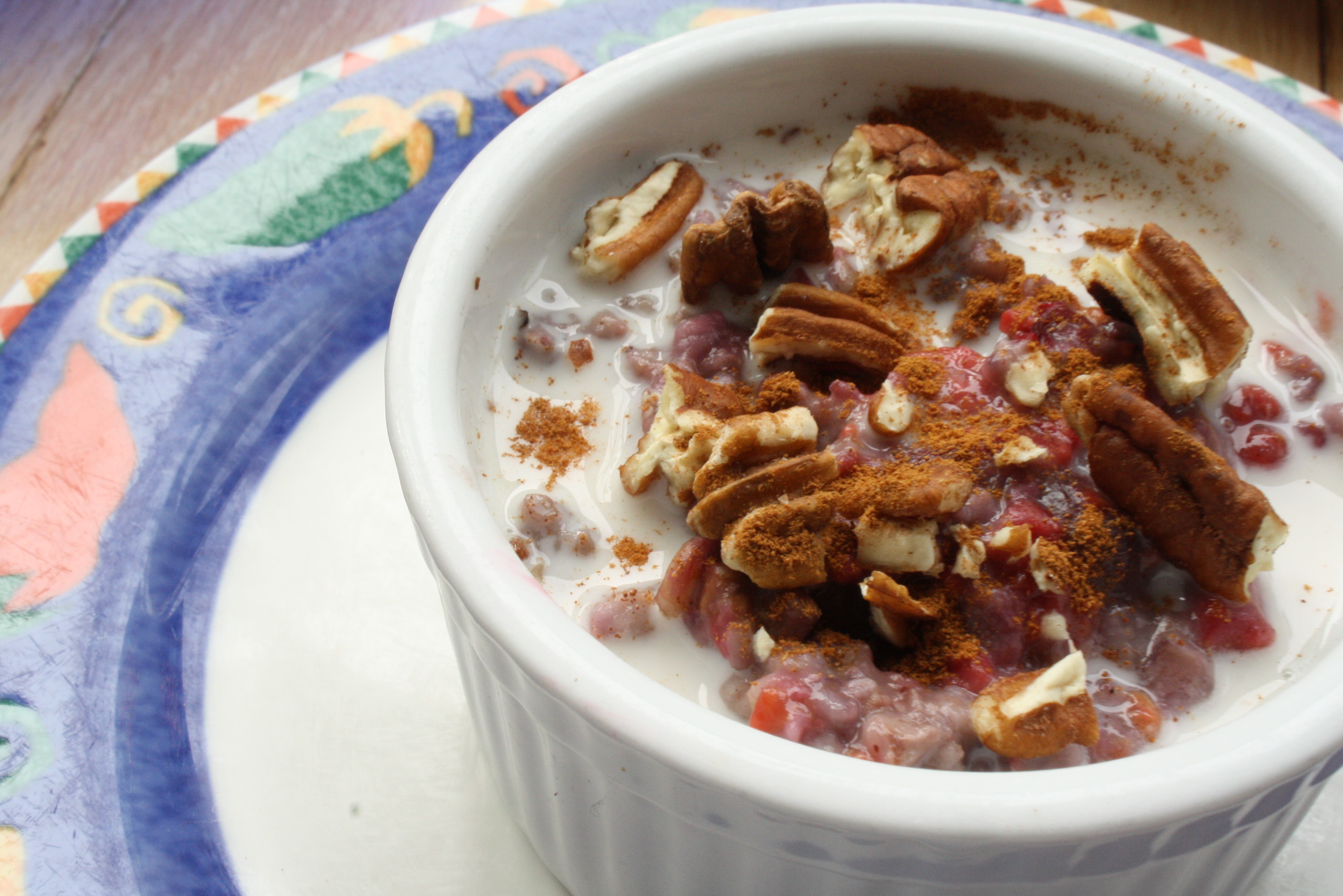 serve with milk product of choice and nuts (optional)