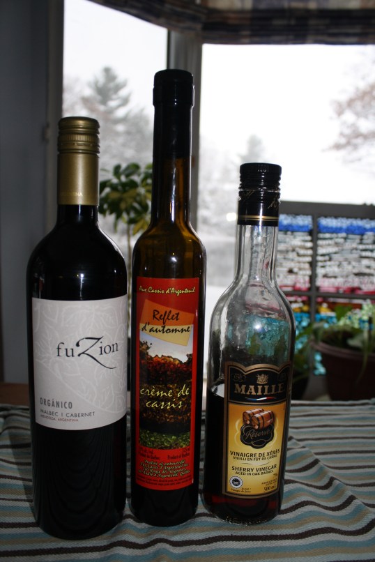 red wine, creme de cassis and sherry vinegar